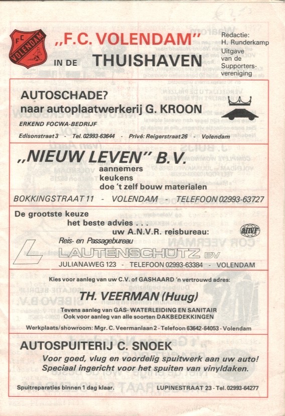 AZ Programma 18-dec-1977 Volendam uit